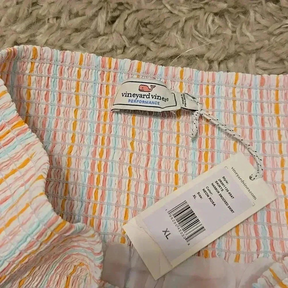 NWT Vineyard Vines Neon Rosa Harbor Smocked tiered Mini Skirt Cottagecore - Picture 6 of 8